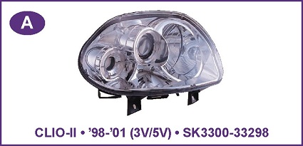 Angel Eye farovi RENAULT CLIO II 3V/5V Hrom,crni 98-01